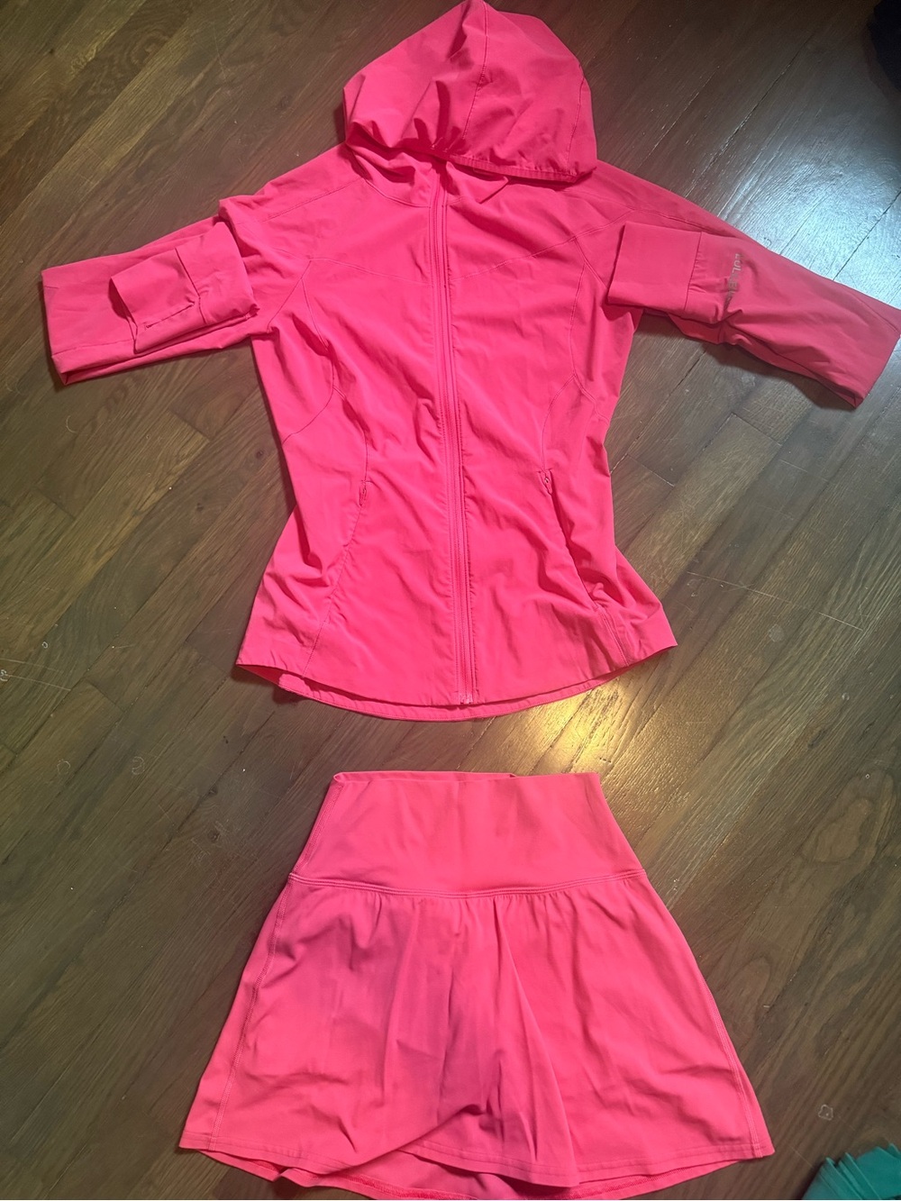 Pink Athletic Hoodie Jacket & Skirt Set - Picture 2 of 6